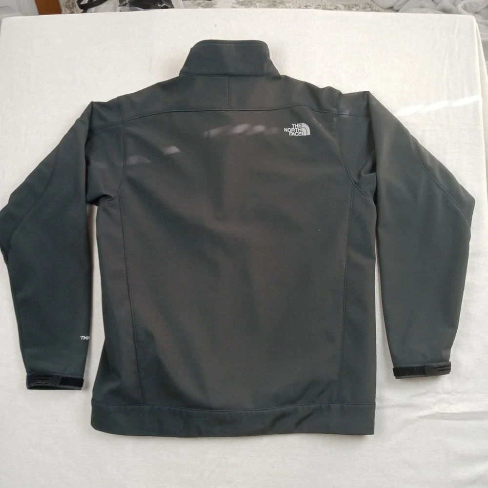 North Face Mens Fleece Lined‎ Full Zip Softshell Black Jacket TNF APEX L - FLAWS